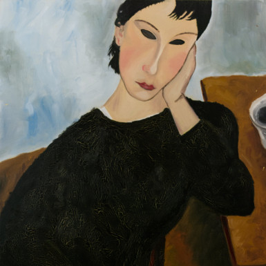 Stefan Schuchardt (2001) Frau am Tisch - Cropped